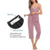 imageSWOMOG Maternity Nursing Robe Set 3 Piece Breastfeeding Pajamas 3 in 1 Labor Delivery Sleevless TopsampampLong Pants Pregnancy PjsZ Caprililac Purple
