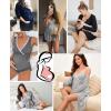 imageSWOMOG Maternity Nursing Robe Set 3 Piece Postpartum Breastfeeding Pajamas 3 in 1 Hospital Labor Delivery Pregnancy PjsGreyshorts