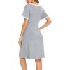 imageSWOMOG Women 3 in 1 DeliveryLaborNursing Nightgown Short Sleeve Pleated Maternity Sleepwear for BreastfeedingShort Sleeve Grey