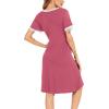imageSWOMOG Women 3 in 1 DeliveryLaborNursing Nightgown Short Sleeve Pleated Maternity Sleepwear for BreastfeedingSleeve Short Coral
