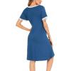 imageSWOMOG Women 3 in 1 DeliveryLaborNursing Nightgown Short Sleeve Pleated Maternity Sleepwear for BreastfeedingSleeve Short Navy