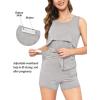 imageSWOMOG Women Maternity Nursing Robe Set Postpartum Pajamas 3 PCS Breastfeeding Labor Delivery Pregnancy Hospital PjsGrey