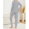 imageSWOMOG Women Maternity ampamp Nursing Thermal Underwear Set Postpartum Pajamas Breastfeeding Long Sleeve Base Layer Pregnant PjsGrey Stripe