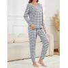 imageSWOMOG Women Maternity ampamp Nursing Thermal Underwear Set Postpartum Pajamas Breastfeeding Long Sleeve Base Layer Pregnant PjsGrey Stripe