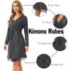 imageSWOMOG Womens Maternity Nursing Robe Pregnancy Breastfeeding Bathrobes 3 in 1 Labor Delivery NightgownsLong Sleevedark Gray