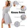 imageSWOMOG Womens Maternity Nursing Robe Pregnancy Breastfeeding Bathrobes 3 in 1 Labor Delivery NightgownsLong Sleevegray