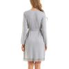imageSWOMOG Womens Maternity Nursing Robe Pregnancy Breastfeeding Bathrobes 3 in 1 Labor Delivery NightgownsLong Sleevegray
