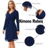 imageSWOMOG Womens Maternity Nursing Robe Pregnancy Breastfeeding Bathrobes 3 in 1 Labor Delivery NightgownsLong Sleevenavy Blue