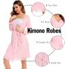 imageSWOMOG Womens Maternity Nursing Robe Pregnancy Breastfeeding Bathrobes 3 in 1 Labor Delivery NightgownsLong Sleevepink
