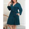 imageSWOMOG Womens Maternity Nursing Robe Pregnancy Breastfeeding Bathrobes 3 in 1 Labor Delivery NightgownsPlus Sizedark Navy Blue