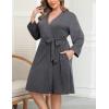 imageSWOMOG Womens Maternity Nursing Robe Pregnancy Breastfeeding Bathrobes 3 in 1 Labor Delivery NightgownsPlus Sizedrak Grey