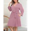 imageSWOMOG Womens Maternity Nursing Robe Pregnancy Breastfeeding Bathrobes 3 in 1 Labor Delivery NightgownsPlus Sizetaro