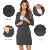 imageSWOMOG Womens Maternity Nursing Robe Pregnancy Breastfeeding Bathrobes 3 in 1 Labor Delivery NightgownsZ34 Sleeve Dark Grey