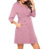 imageSWOMOG Womens Maternity Nursing Robe Pregnancy Breastfeeding Bathrobes 3 in 1 Labor Delivery NightgownsZ34 Sleeve Taro Purple