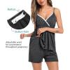 imageSWOMOG Womens Maternity Robe Set 3 Piece Nursing Pajamas for Breastfeeding 3 in 1 Labor Delivery Hospital Pregnancy Pjs GreyDeep Grey