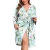 Plus Size-floral Green