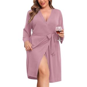 imageSWOMOG Womens Maternity Nursing Robe Pregnancy Breastfeeding Bathrobes 3 in 1 Labor Delivery NightgownsPlus Sizetaro