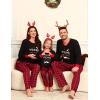 imageSWOMOG Adult Christmas Pajamas Buffalo Plaid Pajama Pants with Pockets Long Sleeve Tops for Couples ampamp FamilyBlack Merry Christmasplaid