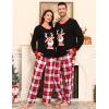 imageSWOMOG Adult Christmas Pajamas Buffalo Plaid Pajama Pants with Pockets Long Sleeve Tops for Couples ampamp FamilyChristmas Deer