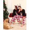 imageSWOMOG Adult Christmas Pajamas Buffalo Plaid Pajama Pants with Pockets Long Sleeve Tops for Couples ampamp FamilyChristmas Deer