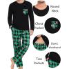 imageSWOMOG Adult Christmas Pajamas Buffalo Plaid Pajama Pants with Pockets Long Sleeve Tops for Couples ampamp FamilyGreen Pliadcandy Cane