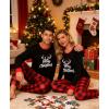 imageSWOMOG Adult Christmas Pajamas Buffalo Plaid Pajama Pants with Pockets Long Sleeve Tops for Couples ampamp FamilyMerry Christmasplaid