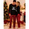 imageSWOMOG Adult Christmas Pajamas Buffalo Plaid Pajama Pants with Pockets Long Sleeve Tops for Couples ampamp FamilyMerry Christmasplaid