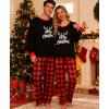 imageSWOMOG Adult Christmas Pajamas Buffalo Plaid Pajama Pants with Pockets Long Sleeve Tops for Couples ampamp FamilyMerry Christmasplaid