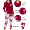 imageSWOMOG Adult Christmas Pajamas Buffalo Plaid Pajama Pants with Pockets Long Sleeve Tops for Couples ampamp FamilyWine Red Christmas Tree