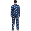 imageSWOMOG Mens Silk Satin Pajamas Set Long Sleeve Sleepwear ButtonDown Pj Twopiece Loungewear with Long Pants SXXLNavy Blue Zebra