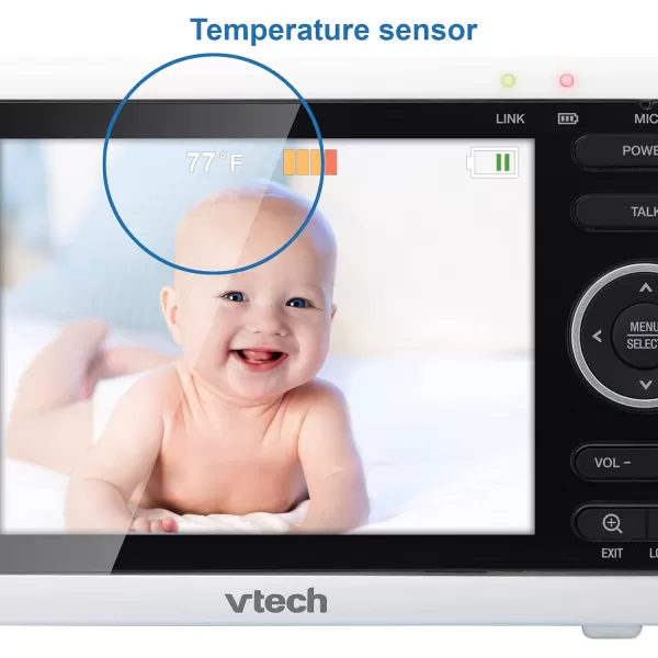 Newly Upgraded VTech VM3502 Video Monitor with Battery supports 12hr Videomode 21hr Audiomode 5 Screen 2 Cameras 1000ft Long Range Bright Night Vision 2WayTalk AutoonScreen Lullabies2 Camera