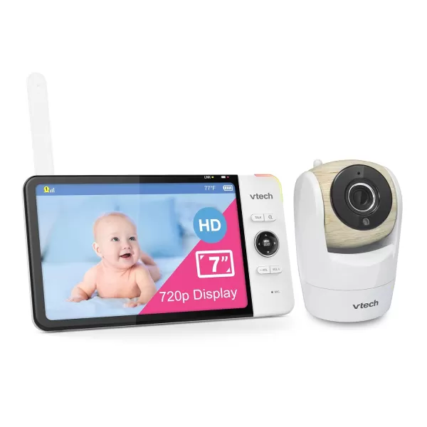 Upgraded VTech VM919HD Video Monitor with Battery Support 15hr Video Streaming 7 720p HD Display360 Panoramic Viewing 110 WideAngle ViewHD Night VisionUp to 1000ft RangeSecured Transmission1 Camera 7 Inch LCD Screen