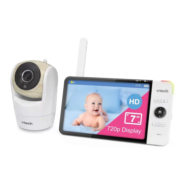 Upgraded VTech VM919HD Video Monitor with Battery Support 15hr Video Streaming 7 720p HD Display360 Panoramic Viewing 110 WideAngle ViewHD Night VisionUp to 1000ft RangeSecured Transmission1 Camera 7 Inch LCD Screen