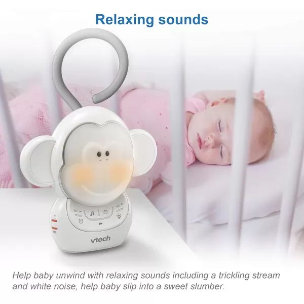 VTech BC8211 Myla The Monkey Baby Sleep Soother with a White Noise Sound Machine Featuring 5 Soft Ambient Sounds 5 Calming Melodies amp SoftGlow Night Light 1 Count Pack of 1Monkey