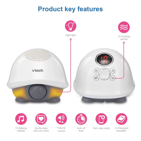 VTech BC8211 Myla The Monkey Baby Sleep Soother with a White Noise Sound Machine Featuring 5 Soft Ambient Sounds 5 Calming Melodies amp SoftGlow Night Light 1 Count Pack of 1Turtle