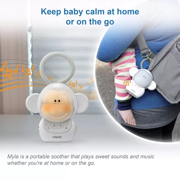 VTech BC8211 Myla The Monkey Baby Sleep Soother with a White Noise Sound Machine Featuring 5 Soft Ambient Sounds 5 Calming Melodies amp SoftGlow Night Light 1 Count Pack of 1Monkey