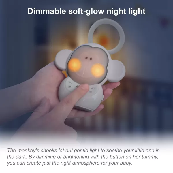 VTech BC8211 Myla The Monkey Baby Sleep Soother with a White Noise Sound Machine Featuring 5 Soft Ambient Sounds 5 Calming Melodies amp SoftGlow Night Light 1 Count Pack of 1Monkey