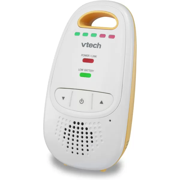 VTech DM111 Upgraded Audio Baby Monitor 1 Parent Unit with Rechargeable Battery BestinClass Long Range Digital Wireless Transmission CrystalClear Sound Plug amp Play Sound Indicator amp AlertsAudio Monitor with 1 Parent Unit