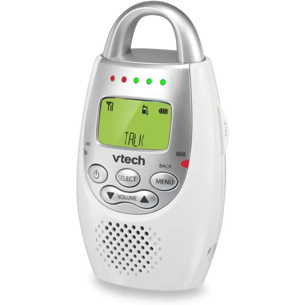 VTech DM221 Audio Baby Monitor with up to 1000 ft of Range Vibrating SoundAlert Talk Back Intercom amp Night Light Loop WhiteSilverMonitor with One Parent Unit