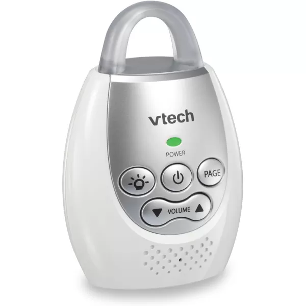 VTech DM221 Audio Baby Monitor with up to 1000 ft of Range Vibrating SoundAlert Talk Back Intercom amp Night Light Loop WhiteSilverMonitor with One Parent Unit