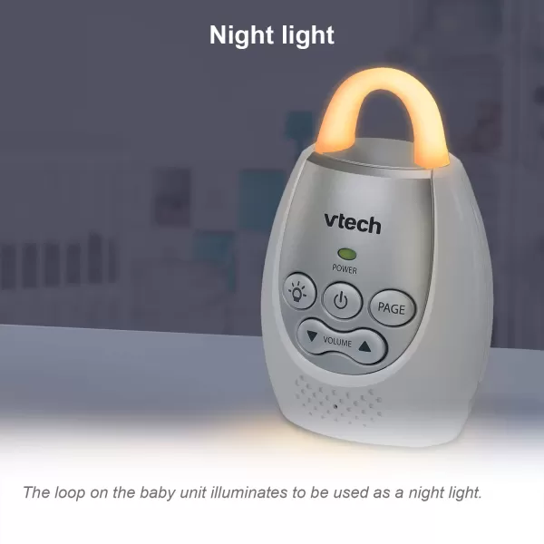 VTech DM2212 Audio Baby Monitor with up to 1000 ft of Range Vibrating SoundAlert Talk Back Intercom Night Light Loop amp Two Parent Units White1 Count Pack of 1 White