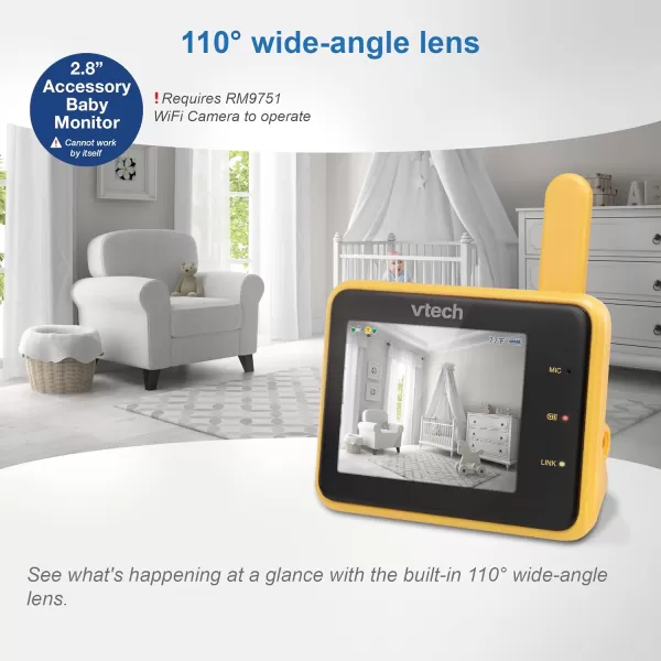 VTech RM9751 Yellow Daisy Smart WiFi Baby Camera iOS amp Android Enabled 1080p Full HD Privacy Mode Cover Night Light Soothing Sounds amp Lullabies Twoway IntercomTemperature Sensor Night VisionAccessory Viewer