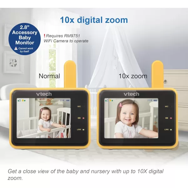 VTech RM9751 Yellow Daisy Smart WiFi Baby Camera iOS amp Android Enabled 1080p Full HD Privacy Mode Cover Night Light Soothing Sounds amp Lullabies Twoway IntercomTemperature Sensor Night VisionAccessory Viewer