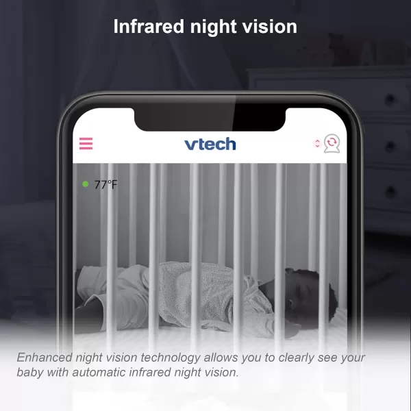 VTech RM9751 Yellow Daisy Smart WiFi Baby Camera iOS amp Android Enabled 1080p Full HD Privacy Mode Cover Night Light Soothing Sounds amp Lullabies Twoway IntercomTemperature Sensor Night VisionWiFi Camera