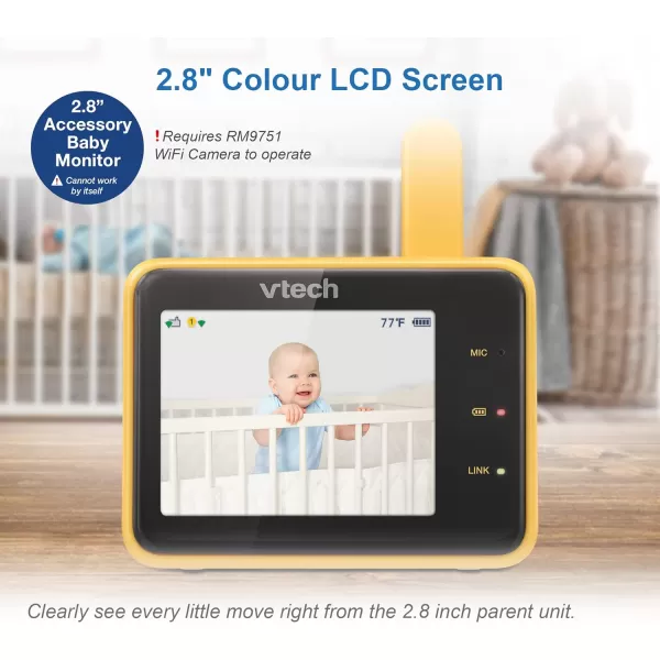 VTech RM9751 Yellow Daisy Smart WiFi Baby Camera iOS amp Android Enabled 1080p Full HD Privacy Mode Cover Night Light Soothing Sounds amp Lullabies Twoway IntercomTemperature Sensor Night VisionAccessory Viewer