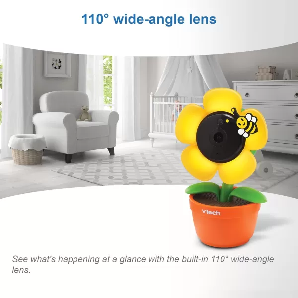 VTech RM9751 Yellow Daisy Smart WiFi Baby Camera iOS amp Android Enabled 1080p Full HD Privacy Mode Cover Night Light Soothing Sounds amp Lullabies Twoway IntercomTemperature Sensor Night VisionWiFi Camera