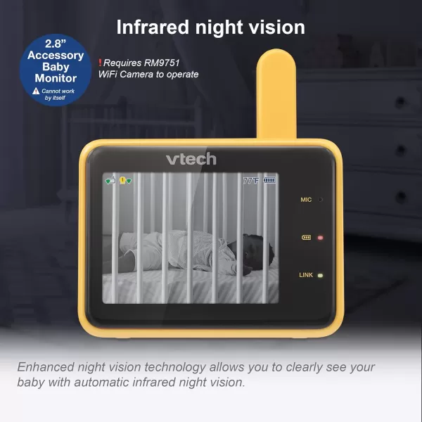 VTech RM9751 Yellow Daisy Smart WiFi Baby Camera iOS amp Android Enabled 1080p Full HD Privacy Mode Cover Night Light Soothing Sounds amp Lullabies Twoway IntercomTemperature Sensor Night VisionAccessory Viewer