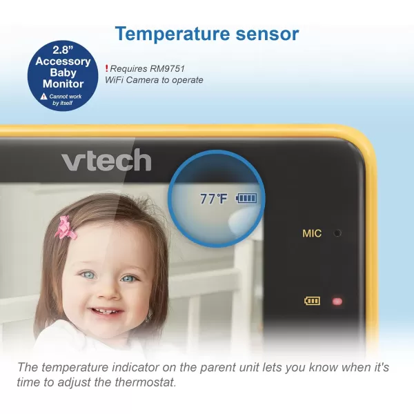 VTech RM9751 Yellow Daisy Smart WiFi Baby Camera iOS amp Android Enabled 1080p Full HD Privacy Mode Cover Night Light Soothing Sounds amp Lullabies Twoway IntercomTemperature Sensor Night VisionAccessory Viewer