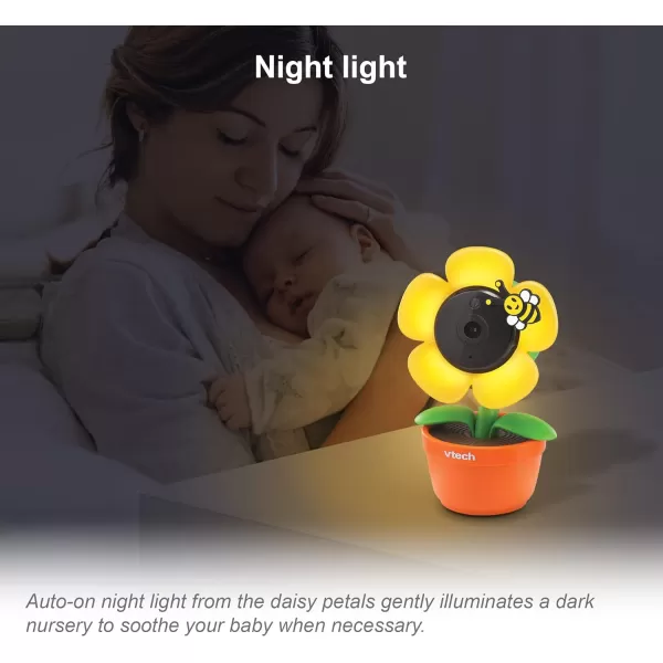 VTech RM9751 Yellow Daisy Smart WiFi Baby Camera iOS amp Android Enabled 1080p Full HD Privacy Mode Cover Night Light Soothing Sounds amp Lullabies Twoway IntercomTemperature Sensor Night VisionWiFi Camera