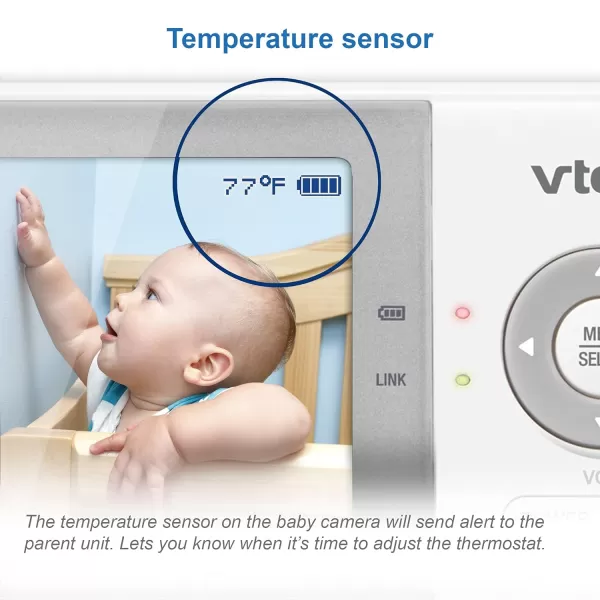 VTech VM923 Video Baby Monitor with 19Hour Battery Life 1000ft Long Range PanTiltZoom Enhanced Night Vision 28 Screen 2Way Audio Talk Temperature Sensor Power Saving Mode and Lullabies2 Cameras